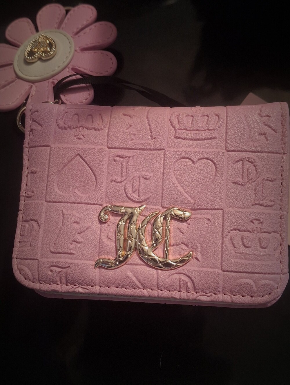Juicy Couture Pink Embossed Wallet with Gold Hardware - Picture 2 of 2